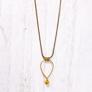 Simple Everyday Brass Charm Necklace with Minimalist Geometric Boho Style-Perfect For Layering