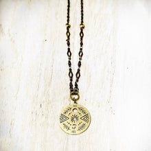 Celestial Brass Necklace With Vintage Chain