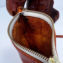 Handmade Small Leather Shoulder Bag Crossbody Purse For Women - Cognac Orange Brown Rust