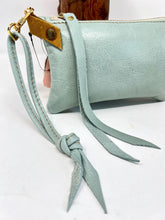 Handmade Small Leather Wristlet Handbag For Women - Pastel Mint Green Genuine Leather