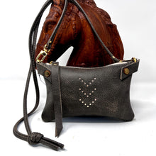 Handmade Small Leather Shoulder Bag Crossbody Purse For Women - Grey Brown Leather