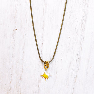 Simple Everyday Brass Charm Necklace with Minimalist Geometric Boho Style-Perfect For Layering