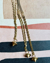 Brass Pendulum Necklace Vintage Chain and Solid Bulb Pendant
