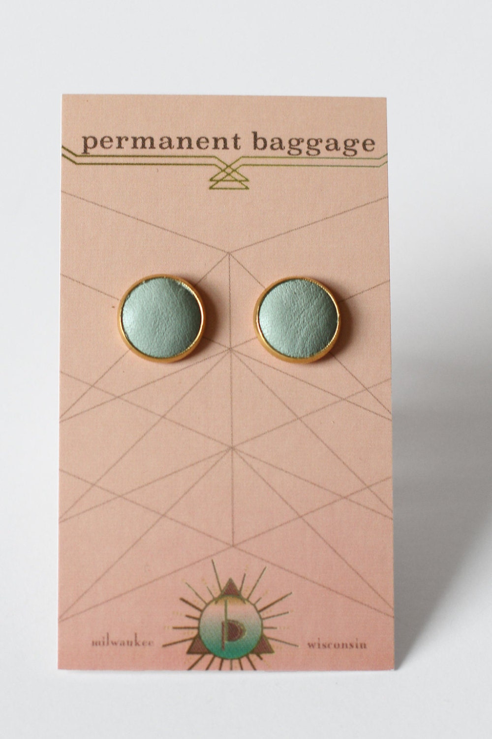 Leather Button Earring - Nickel Free Earring - Light Weight And Minimal - Multi Packs Available