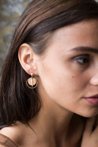 Copper Spike Earring- Copper Earring - Dangle Earrings - Spike Earring - Circle Earrings - Earrings For Women - Drop Earring - Nickel Free