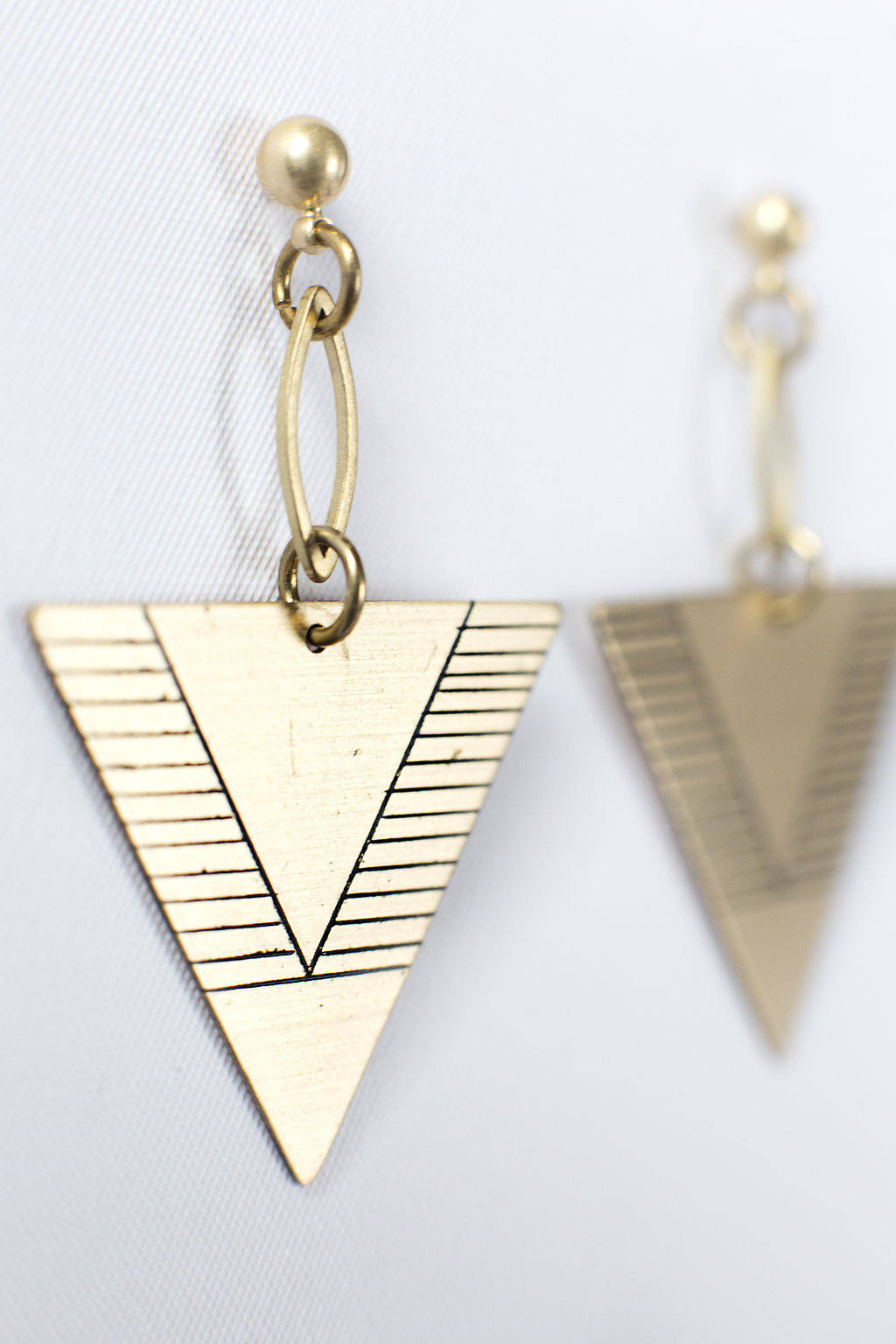 thumbnail image 2 of Cupimatch Geometric Triangle Shape Hoop Earrings – Stainless Steel Drop Dangle For Women 2 of 3