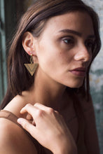 Triangle Dangle Earrings - Brass Triangle Earrings - Dangle Earrings - Drop Earrings - Minimalist Earrings - Geometric Earring - Nickel Free
