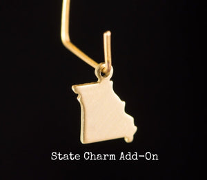 STATE ADD-ON for Permanent Baggage Heart Necklace - State Necklace - Graduation Gift - Heart Shaped - Personalized