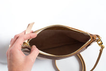 Large Leather Wristlet  Handbag For Women - Two Tone Colors with Suede Leather Option