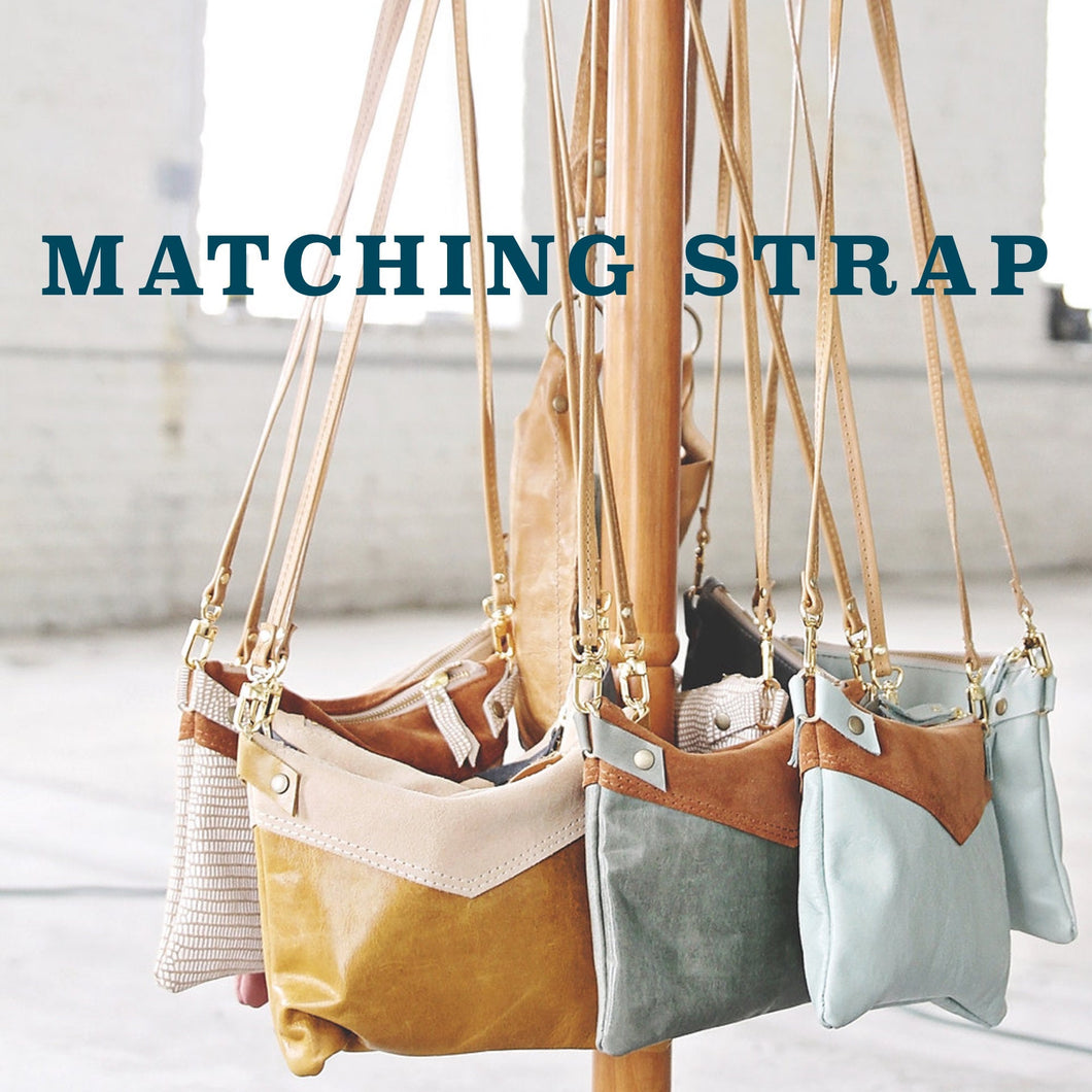 Matching Strap Color or Choose Your Own Color - Upgrade For Permanent Baggage Small and Medium Leather Crossbody Bags