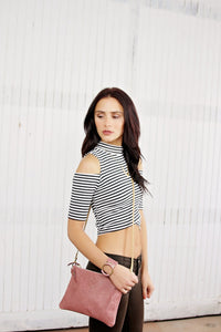 Handmade Small Leather Crossbody Shoulder Bag For Women - Available in Black Brown and 40+ Other Colors Including Suede