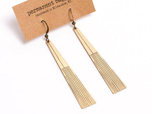 Minimalist Brass Triangle Earrings - Light Weight Earring